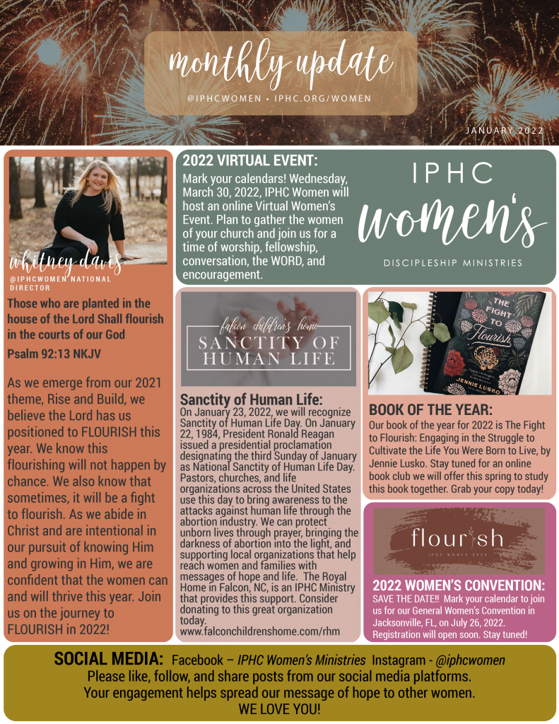Women's Ministries Monthly Newsletter- January 2022 - IPHC Discipleship ...