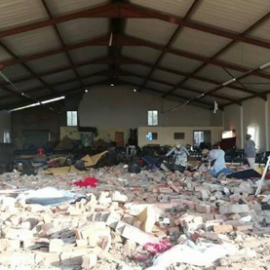 A collapsed church in South Africa