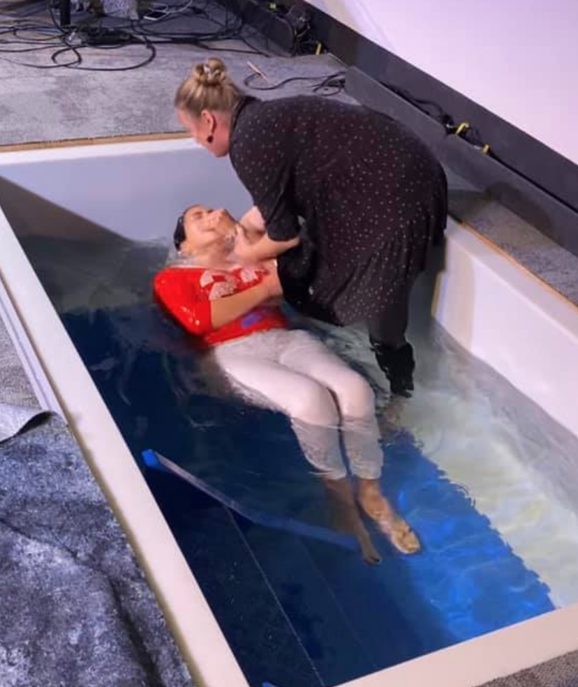 Femke Baptizing a New Believer