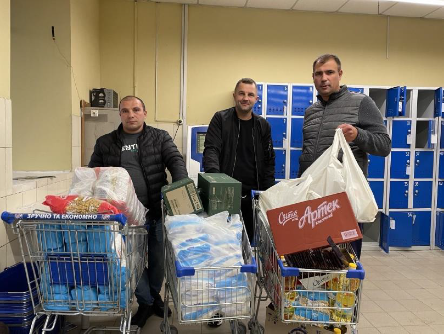 Dima (far right) & Crew Shopping in Poland for Ukrainian Humanitarian Food