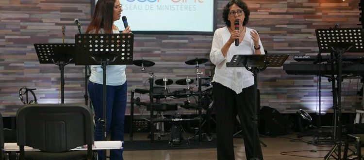 Lulu sharing at CrossPoint Ministries' Annual Convention.