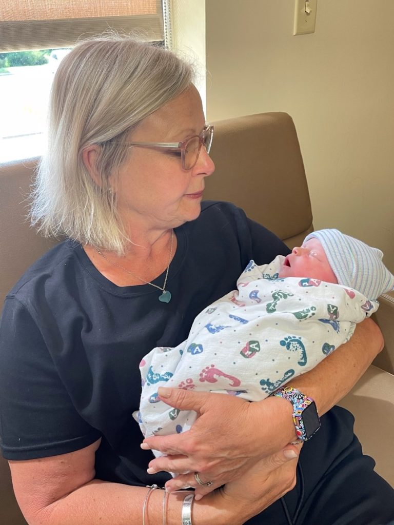 Sharon with our 6th Grandbaby.