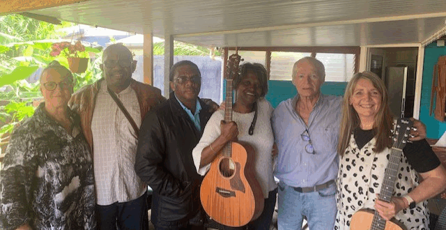Meeting gospel artist Vanessa Elizeon and local pastors in Reunion.