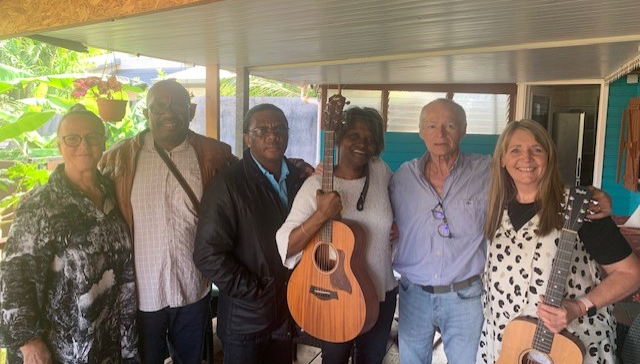 Meeting gospel artist Vanessa Elizeon and local pastors in Reunion.