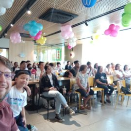 Ben preaching at a McDonald's in Manila.