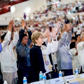 Debra Crook Celebrating with the Philippine Pentecostal Holiness Church
