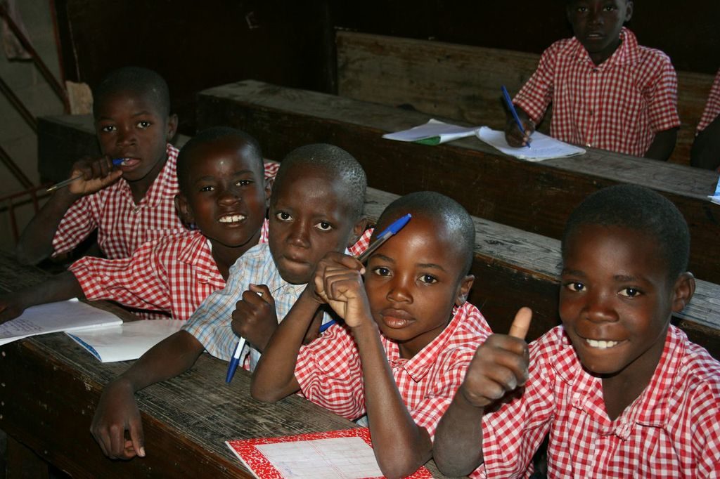 Haiti, Kids in desks