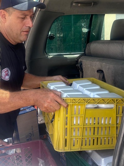 food in crate