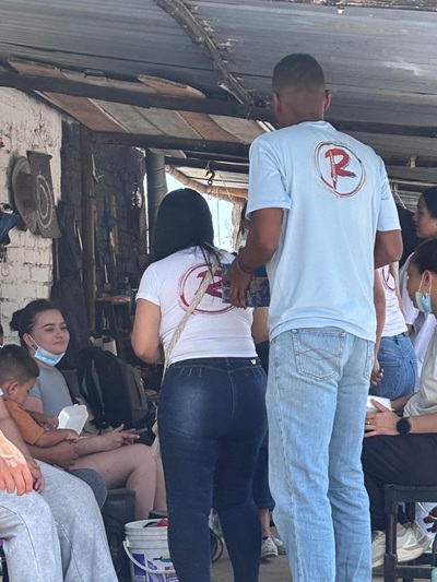 person receiving food